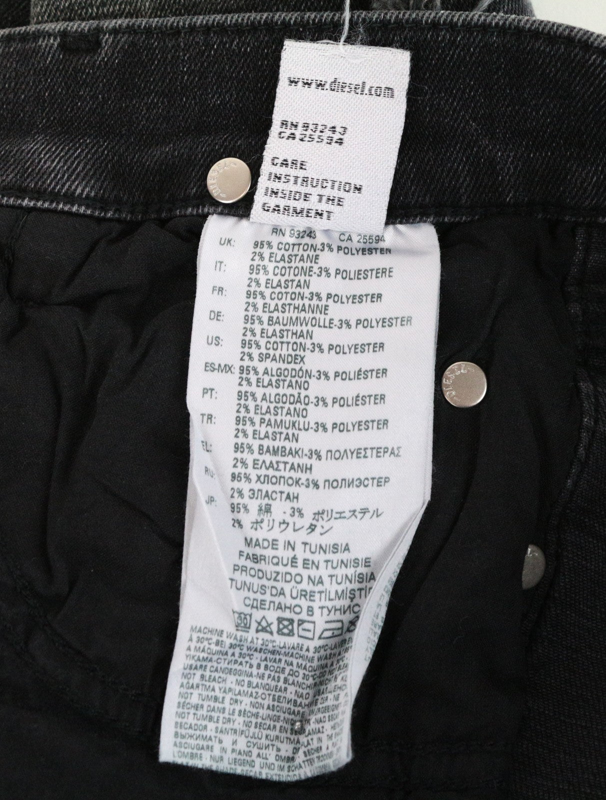 DIESEL D-Ebbey-F 081AH Women Jeans W26/L32 Bootcut Cotton Stretch Grey Low Waist