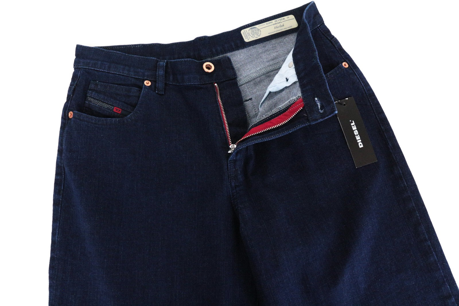 DIESEL Niclah 084CG Women Jeans W29/L32 Straight Blue Cotton Stretch High Waist