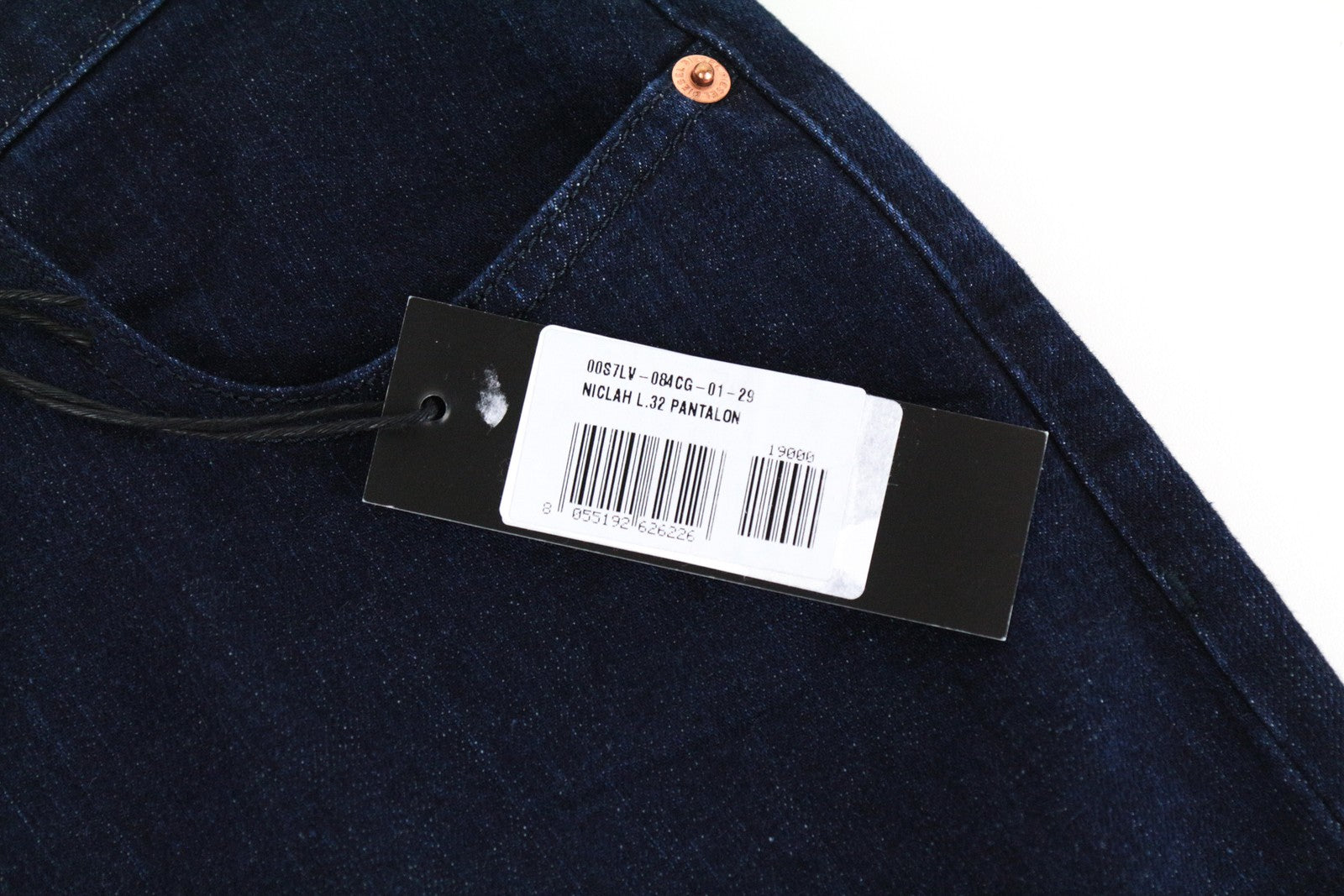 DIESEL Niclah 084CG Women Jeans W29/L32 Straight Blue Cotton Stretch High Waist