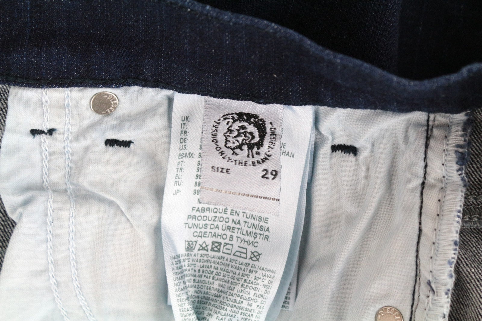 DIESEL Niclah 084CG Women Jeans W29/L32 Straight Blue Cotton Stretch High Waist