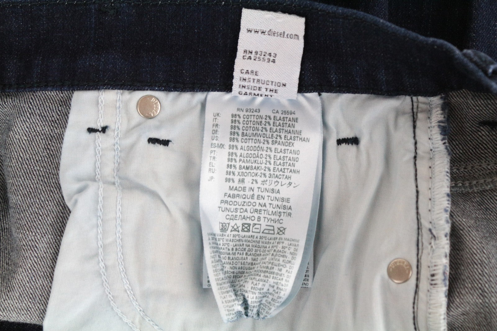 DIESEL Niclah 084CG Women Jeans W29/L32 Straight Blue Cotton Stretch High Waist