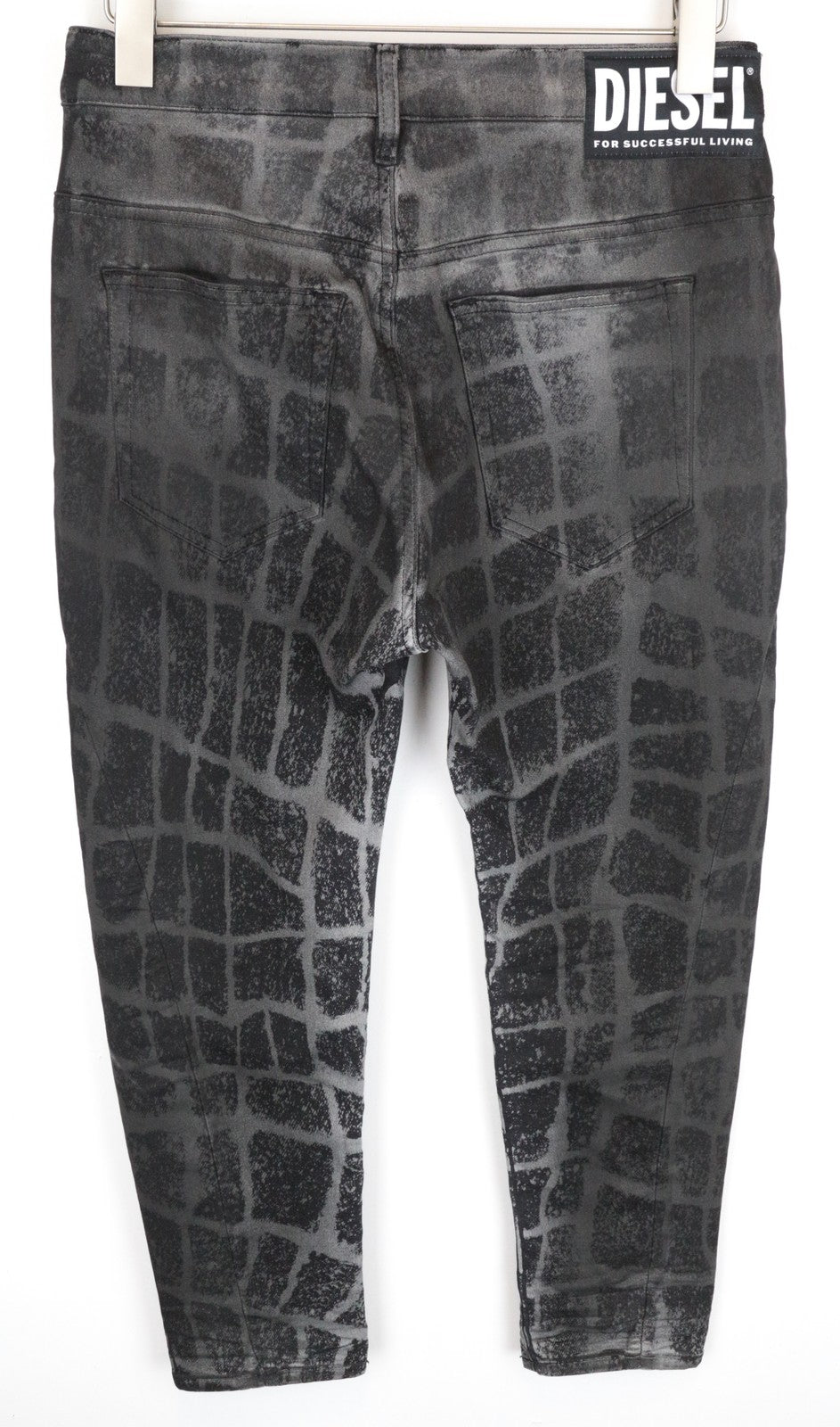 DIESEL D-Fayza-SP-NE 0094M Women Jeans W26 Jogg Sweat Low Boyfriend Black Print