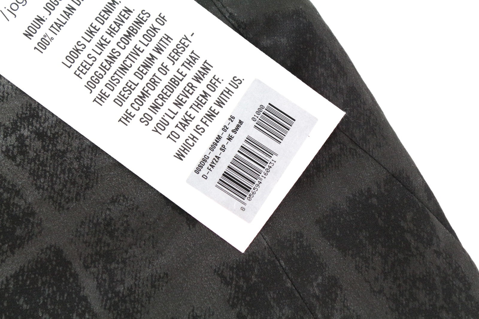 DIESEL D-Fayza-SP-NE 0094M Women Jeans W26 Jogg Sweat Low Boyfriend Black Print