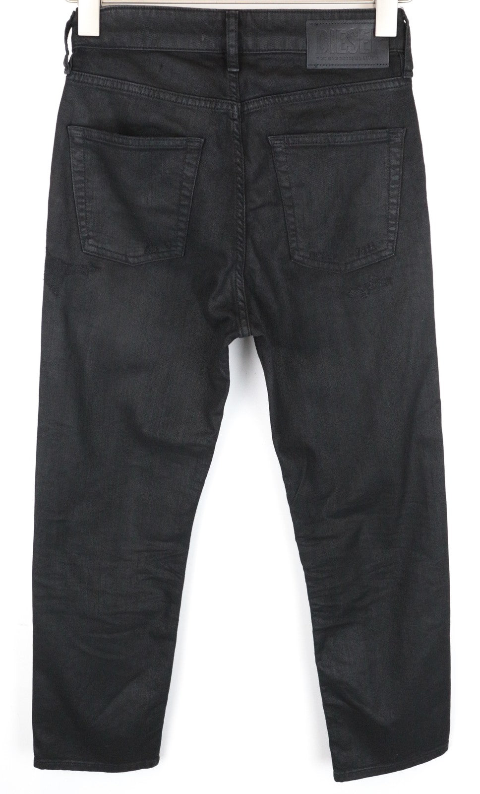 DIESEL Aryel 069JD Women Jeans W25/L32 Regular Straight Coated Black Stretch