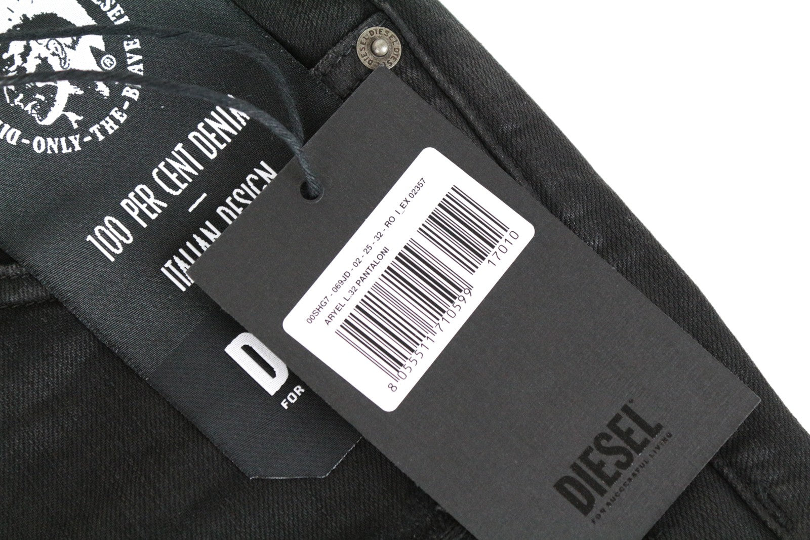 DIESEL Aryel 069JD Women Jeans W25/L32 Regular Straight Coated Black Stretch