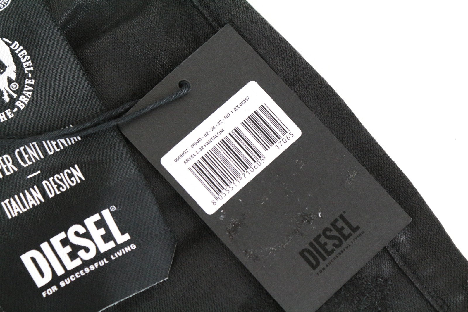 DIESEL Aryel 069JD Women Jeans W26/L32 Coated Stretch Straight Distress Black