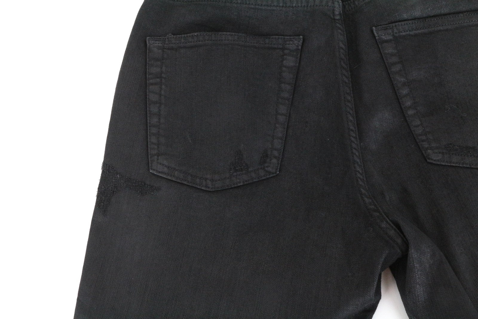 DIESEL Aryel 069JD Women Jeans W25/L30 Black Regular Straight Coated Stretch