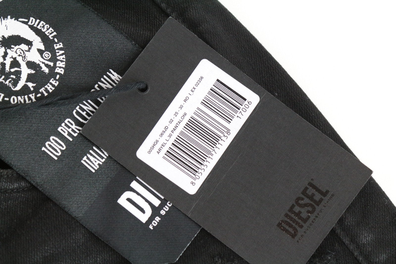 DIESEL Aryel 069JD Women Jeans W25/L30 Black Regular Straight Coated Stretch