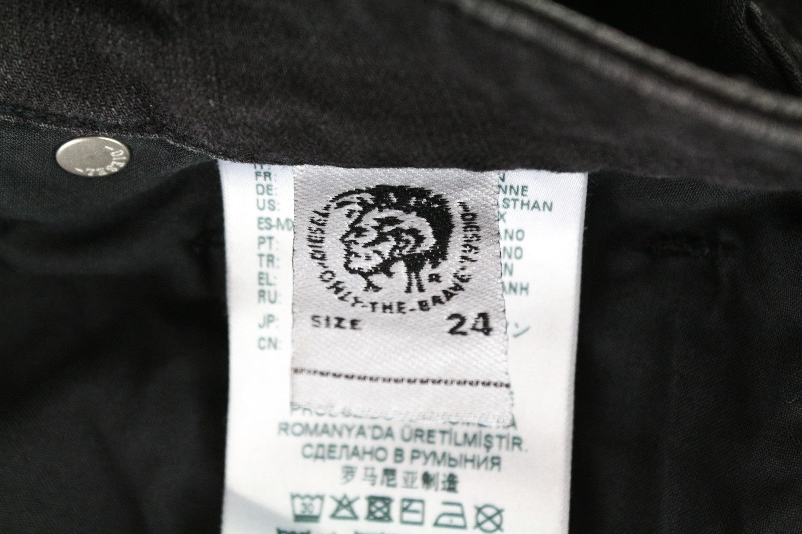 DIESEL Aryel 069JD Women Jeans W24/L32 Girls Stretch Regular Straight Black