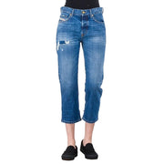 DIESEL Aryel 080AH Women Jeans W24/L30 Distress Straight Blue Girls Non-Stretch