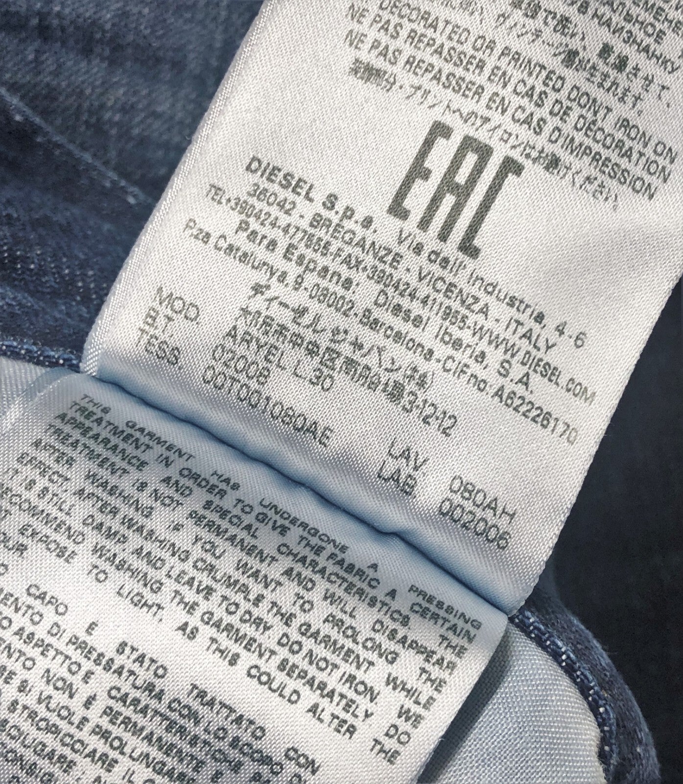 DIESEL Aryel 080AH Women Jeans W24/L30 Distress Straight Blue Girls Non-Stretch