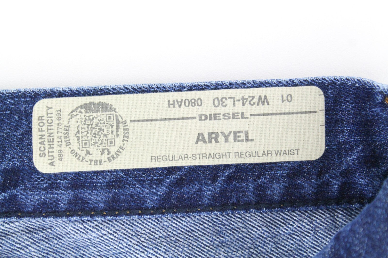 DIESEL Aryel 080AH Women Jeans W24/L30 Distress Straight Blue Girls Non-Stretch