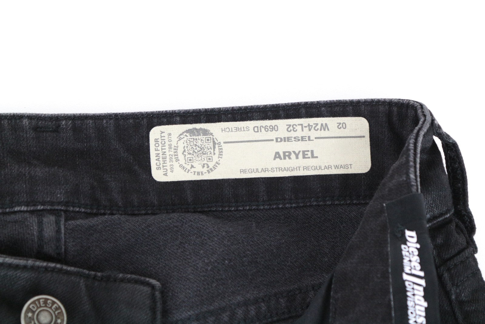 DIESEL Aryel 069JD Women Jeans W24/L32 Regular Straight Girls Stretch Black