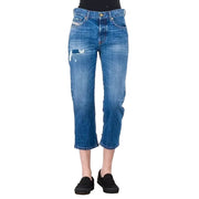 DIESEL Aryel 080AH Women Jeans W26/L30 Straight Distressed Blue Non-Stretch
