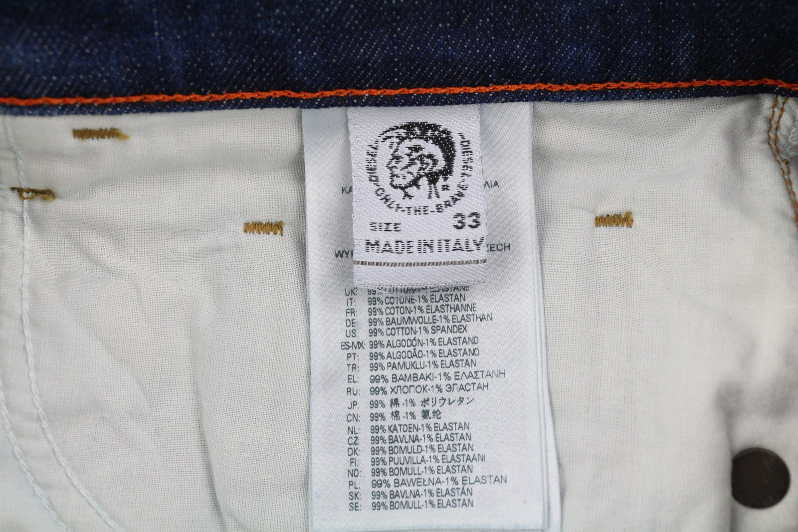 DIESEL D-Strukt 09A13 Mens Jeans W33/L32 Slim  Stretch RRP€295 Washed Blue