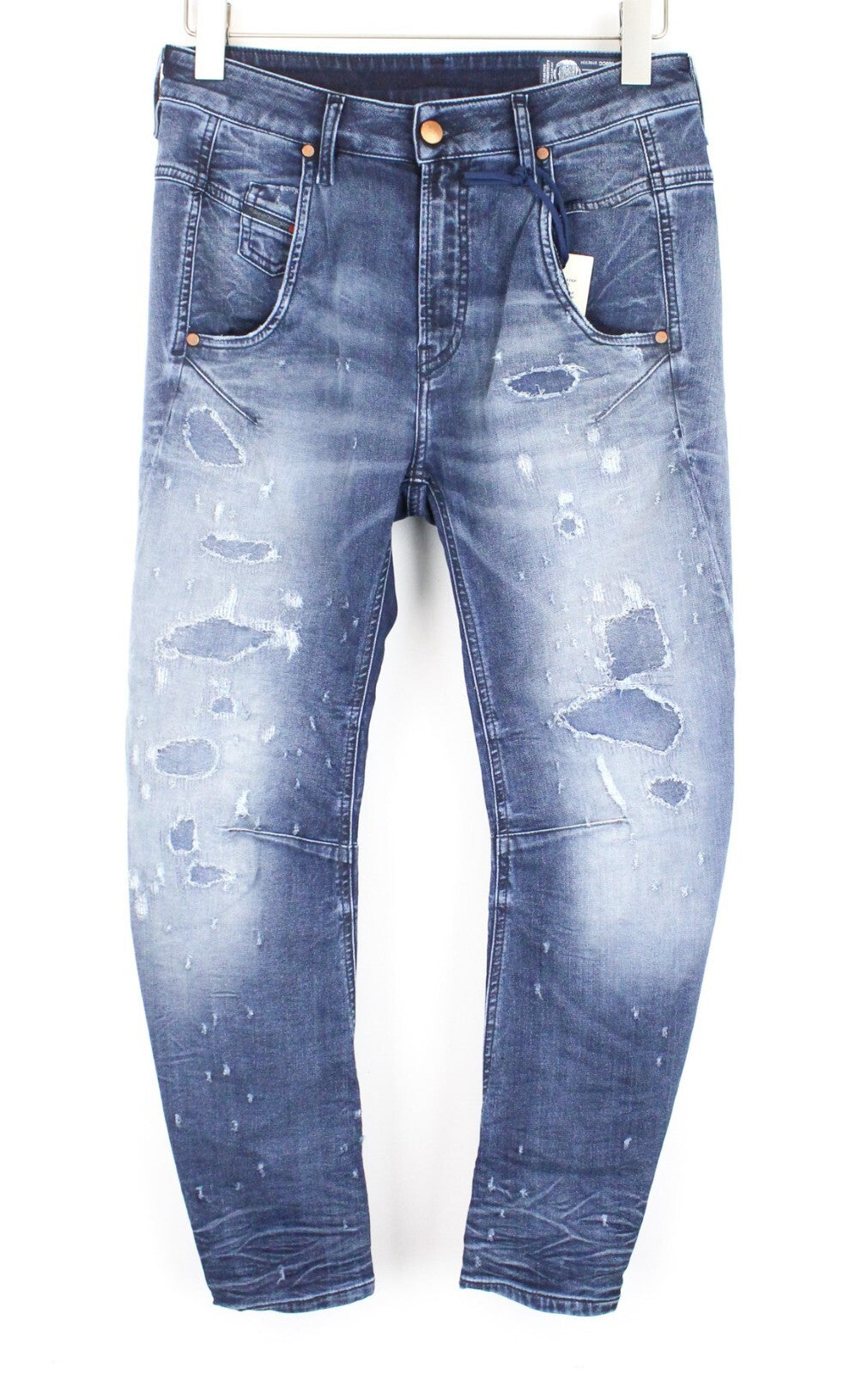 DIESEL Fayza-NE 069CC Women Jeans W25 Jogg Sweat Distress Boyfriend Stretch Blue