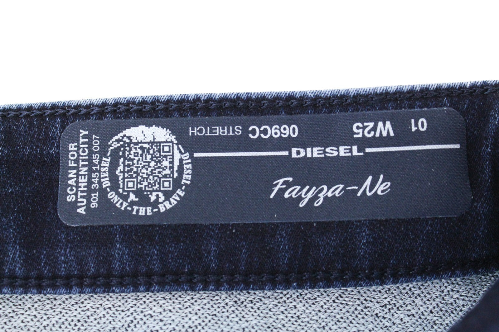 DIESEL Fayza-NE 069CC Women Jeans W25 Jogg Sweat Distress Boyfriend Stretch Blue