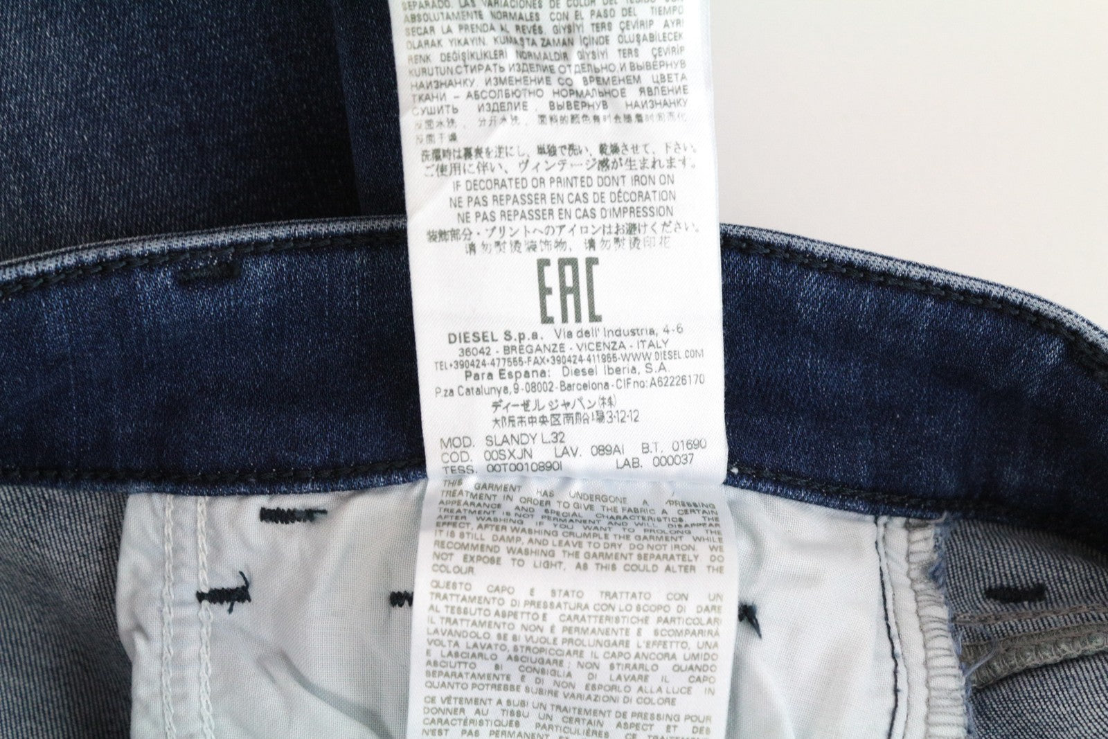 DIESEL Slandy 089AI Women Jeans W26/L32 Super Skinny Cotton Stretch Blue