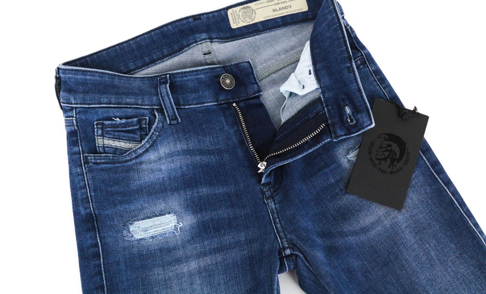 DIESEL Slandy 089AI Women Jeans W26/L32 Super Skinny Cotton Stretch Blue