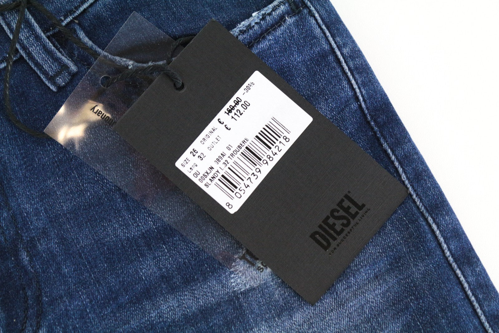 DIESEL Slandy 089AI Women Jeans W26/L32 Super Skinny Cotton Stretch Blue