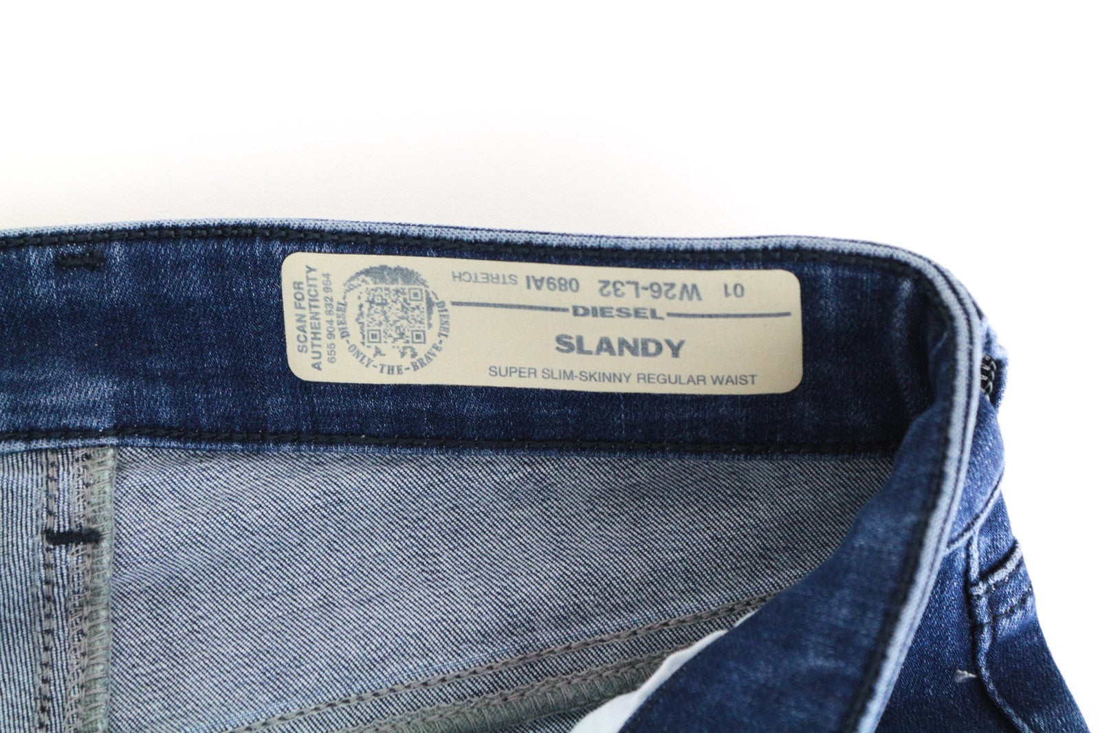 DIESEL Slandy 089AI Women Jeans W26/L32 Super Skinny Cotton Stretch Blue