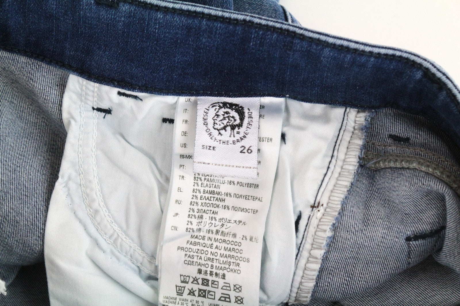 DIESEL Slandy 089AI Women Jeans W26/L32 Super Skinny Cotton Stretch Blue