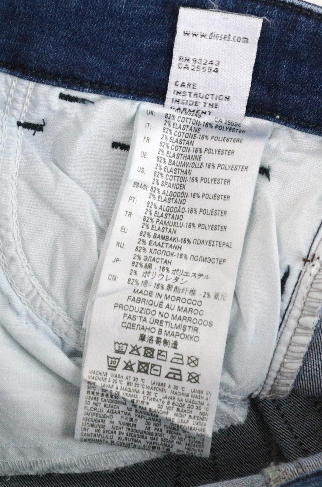 DIESEL Slandy 089AI Women Jeans W26/L32 Super Skinny Cotton Stretch Blue