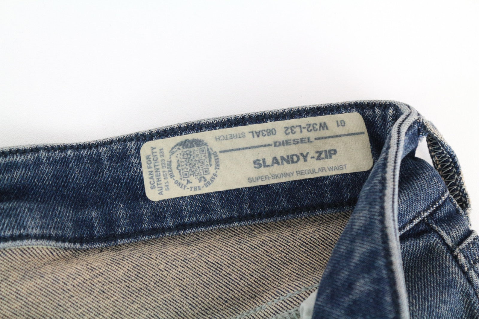 DIESEL Slandy-Zip 083AL Women Jeans W32/L32 Super Skinny Stretch Cotton Blue