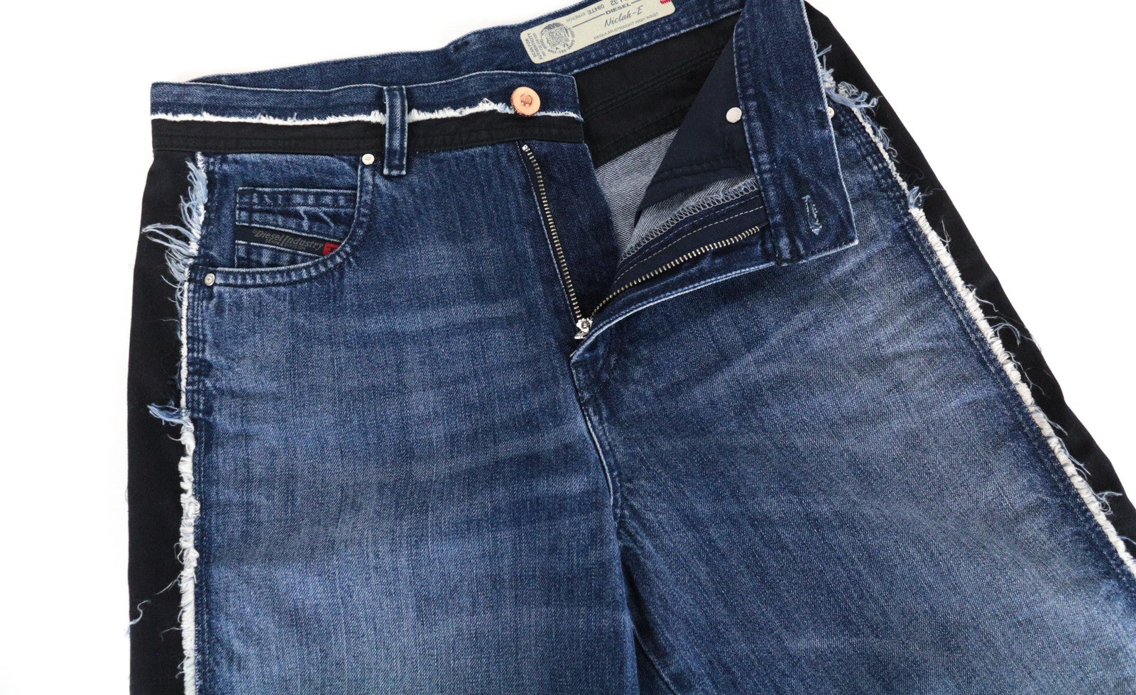 DIESEL Niclah-E 084TE Women Jeans W30/L32 Straight Cotton Blue Washed