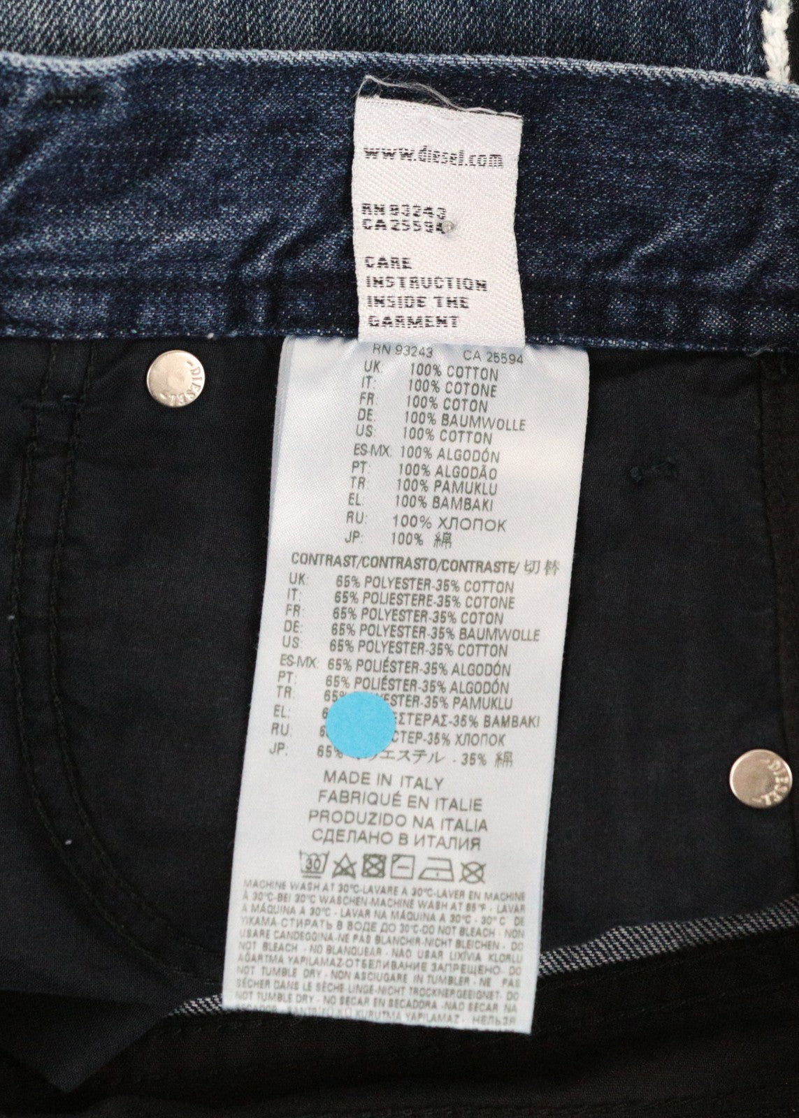 DIESEL Niclah-E 084TE Women Jeans W30/L32 Straight Cotton Blue Washed