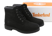 TIMBERLAND A2KSV Womens Boots EU41 UK7.5 Black Leather Ankle Lace Up Almond Toe