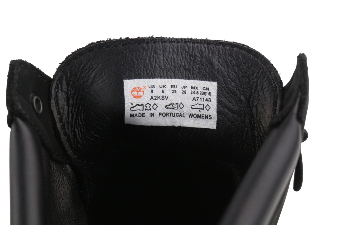 TIMBERLAND A2KSV Womens Boots EU39 UK6 Black Leather Ankle Lace Up Almond Toe