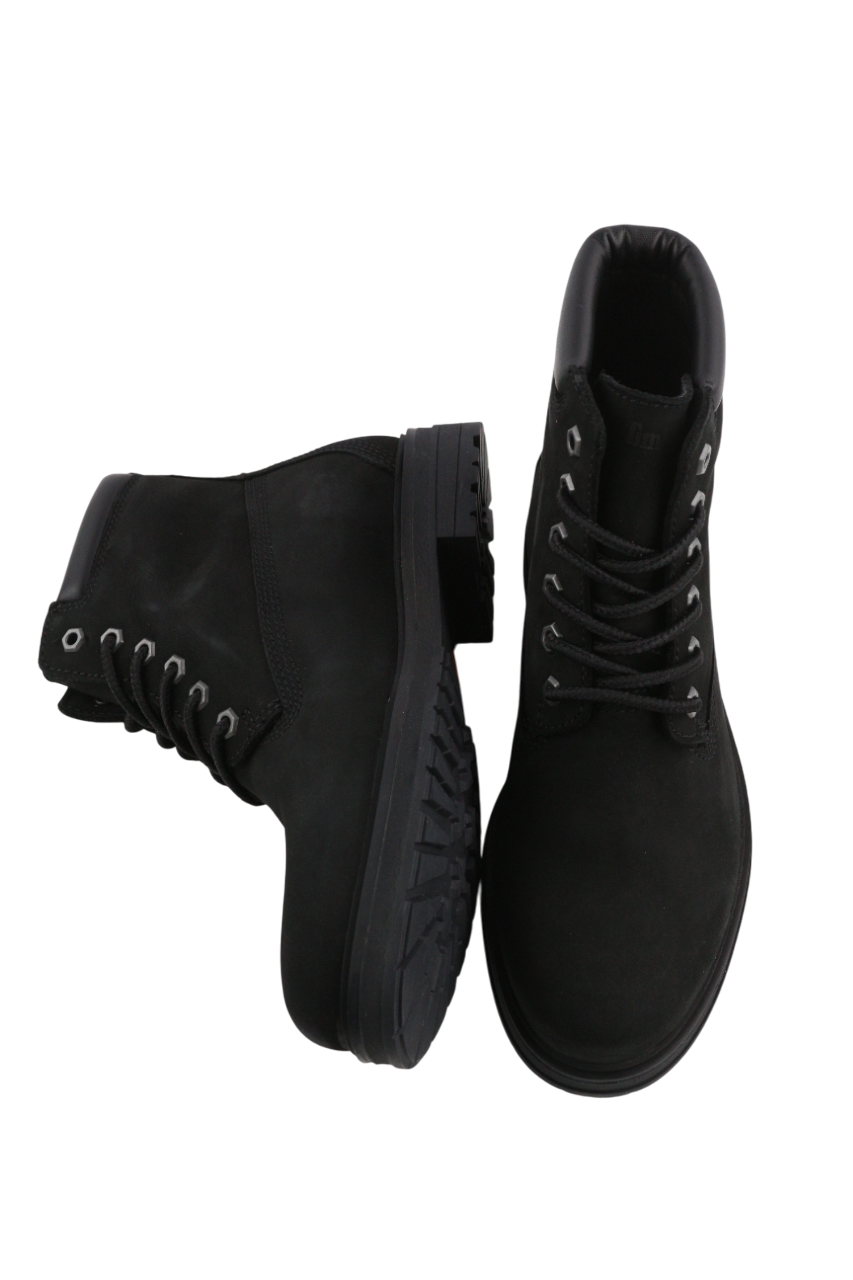 TIMBERLAND A2KSV Womens Boots EU39 UK6 Black Leather Ankle Lace Up Almond Toe