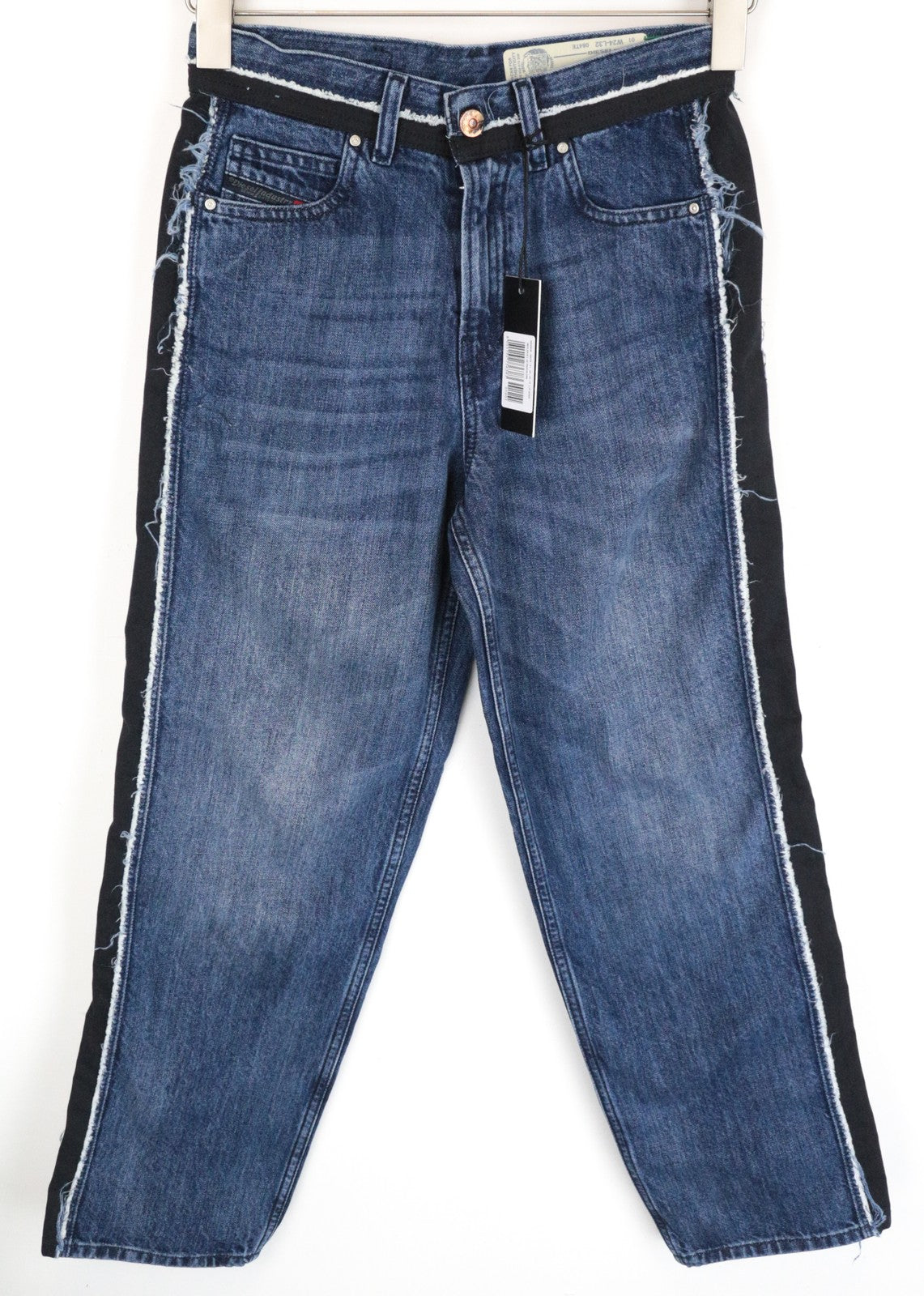 DIESEL Niclah-E 084TE Women Jeans W24/L32 Straight Cotton Blue Washed Girls