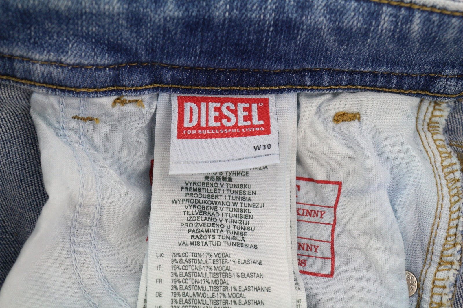 DIESEL 2017 Slandy 09B08 Womens Jeans W30/L32 Super Skinny  Mid Waist RRP€250