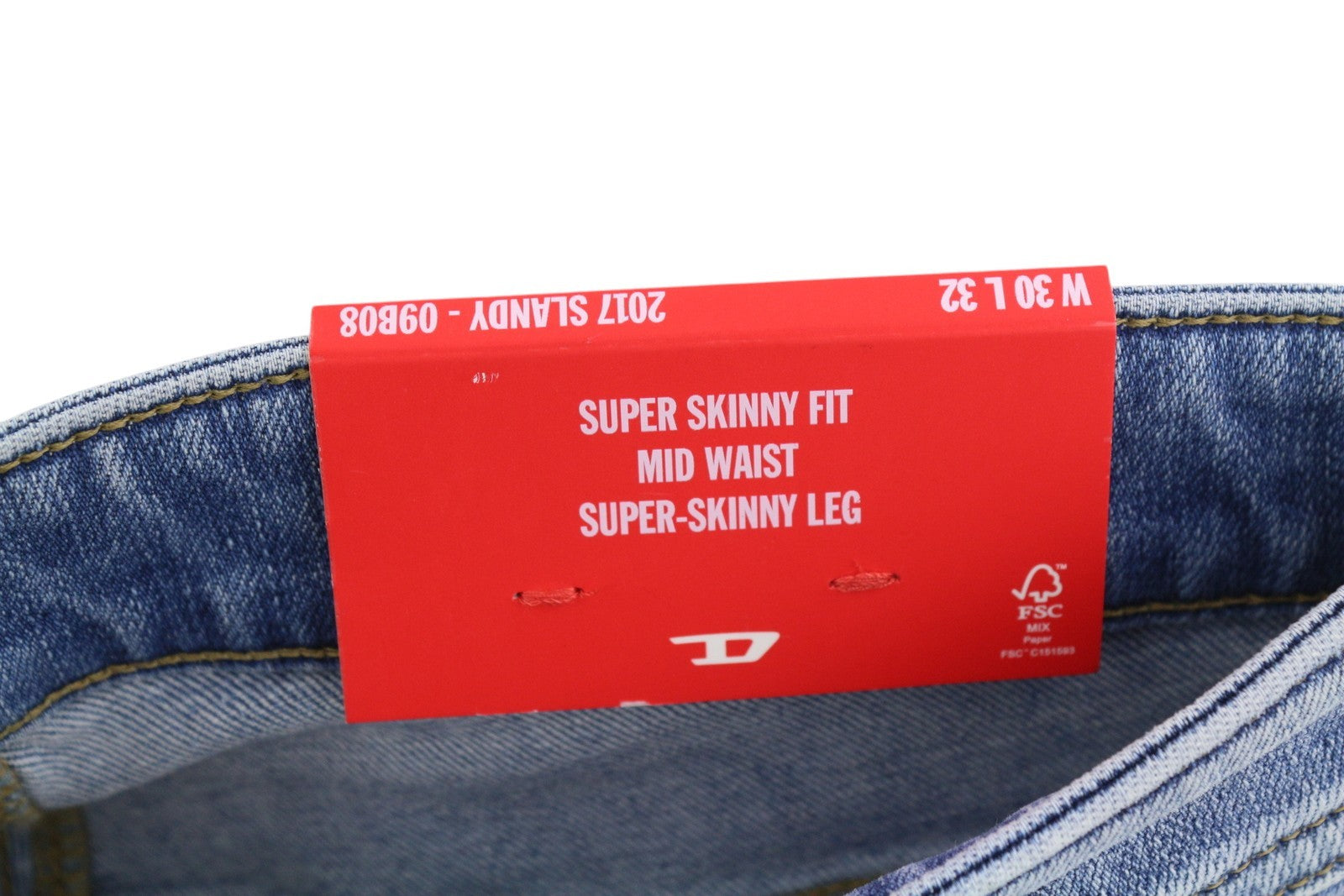 DIESEL 2017 Slandy 09B08 Womens Jeans W30/L32 Super Skinny  Mid Waist RRP€250