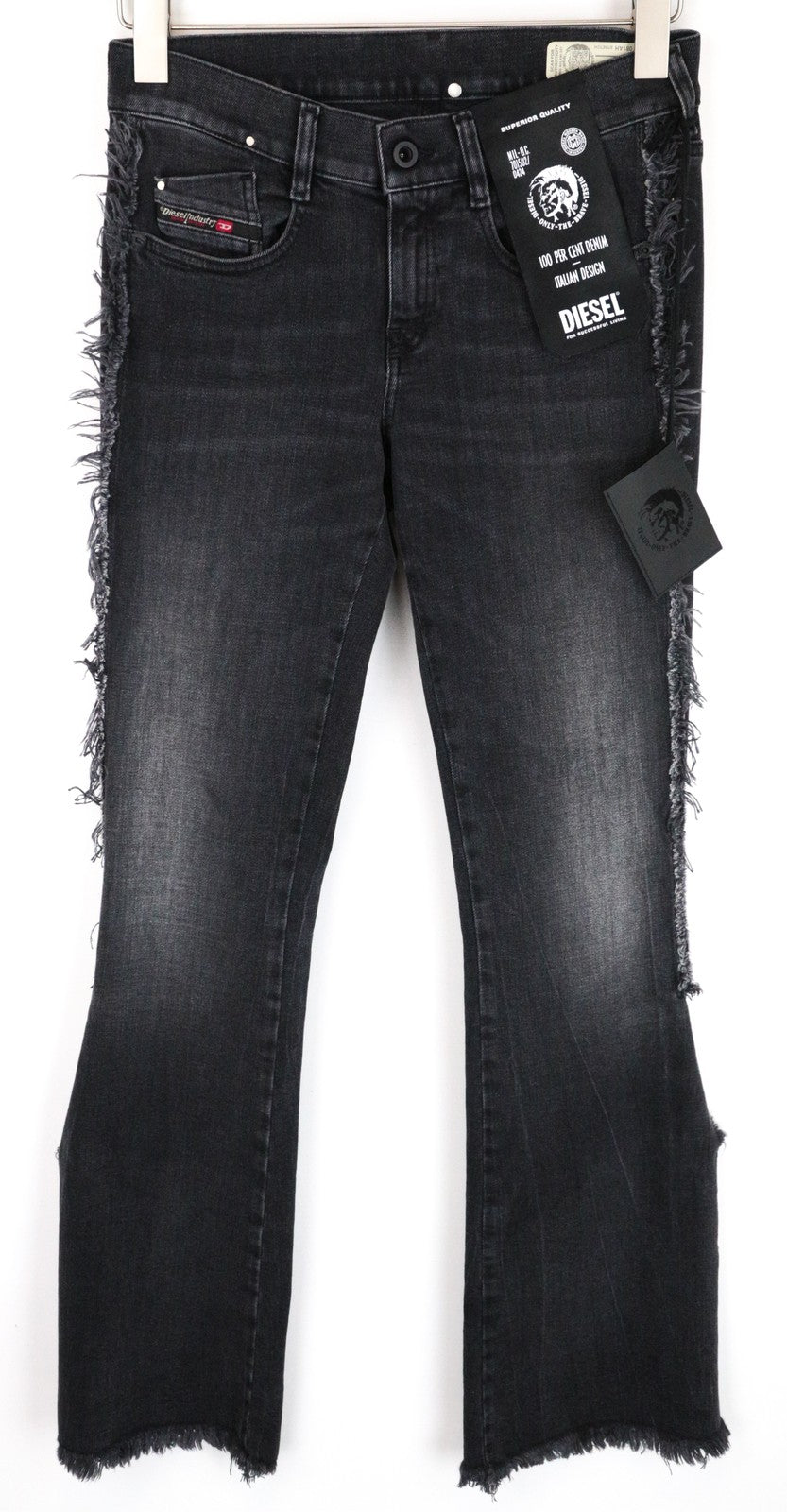 DIESEL D-Ebbey-F 081AH Women Jeans W26/L34 Bootcut Cotton Stretch Grey Wash