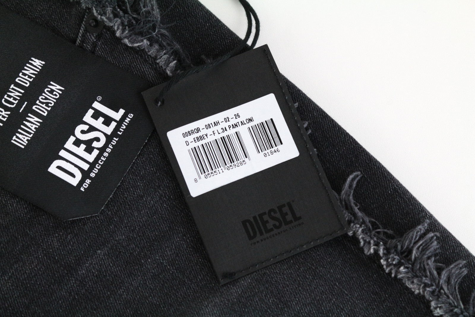 DIESEL D-Ebbey-F 081AH Women Jeans W26/L34 Bootcut Cotton Stretch Grey Wash