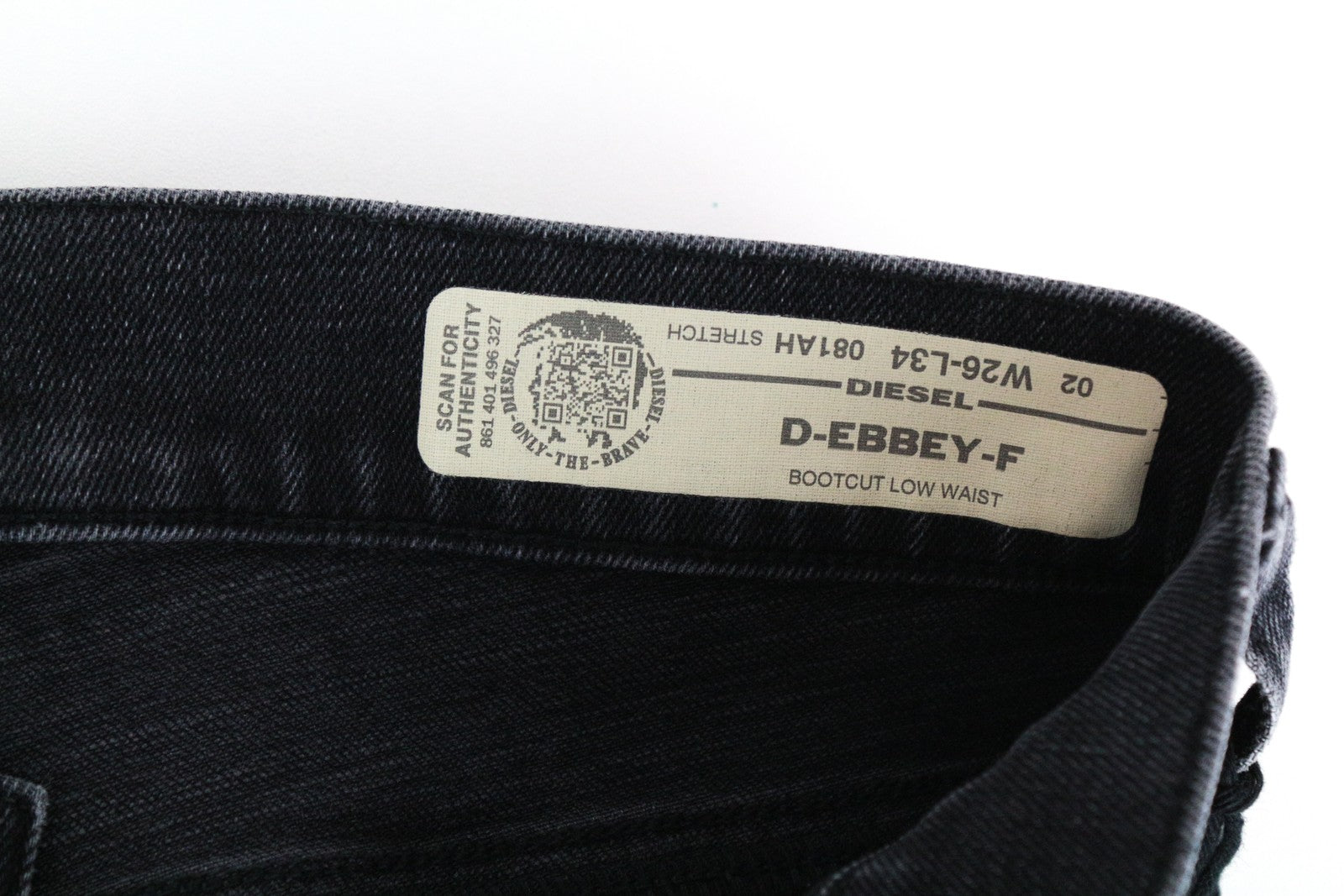 DIESEL D-Ebbey-F 081AH Women Jeans W26/L34 Bootcut Cotton Stretch Grey Wash