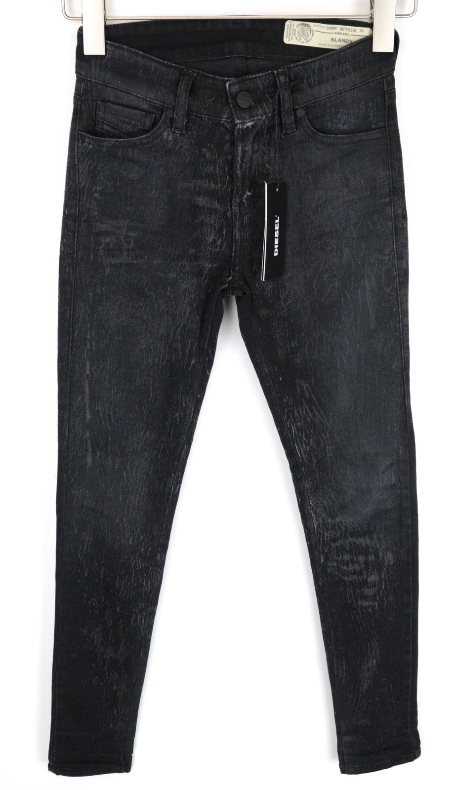 DIESEL Slandy 069DE Women Jeans W26/L30 Super Skinny Black Cotton Stretch