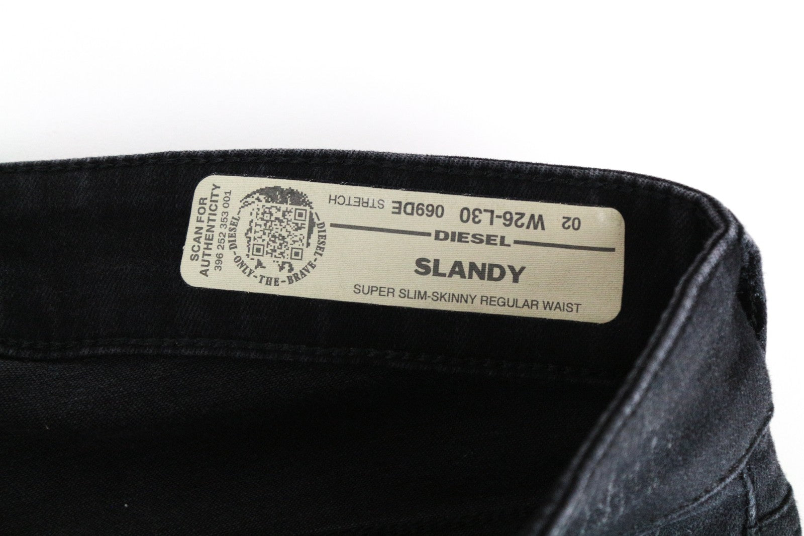 DIESEL Slandy 069DE Women Jeans W26/L30 Super Skinny Black Cotton Stretch