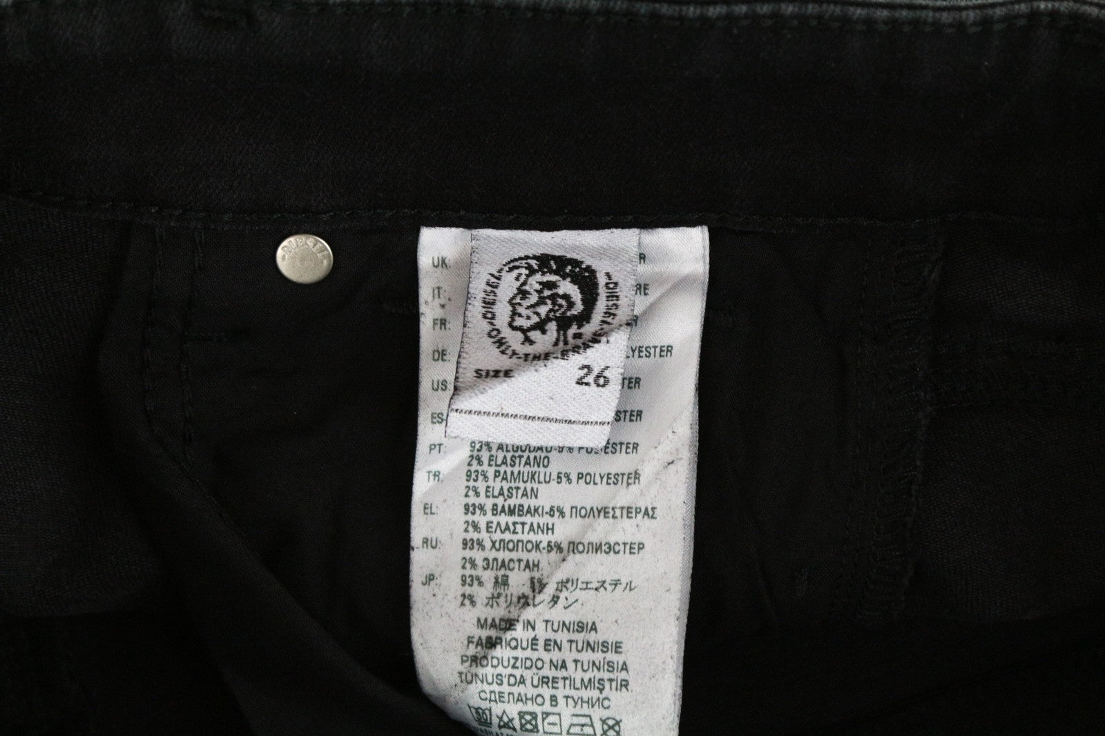 DIESEL Slandy 069DE Women Jeans W26/L30 Super Skinny Black Cotton Stretch