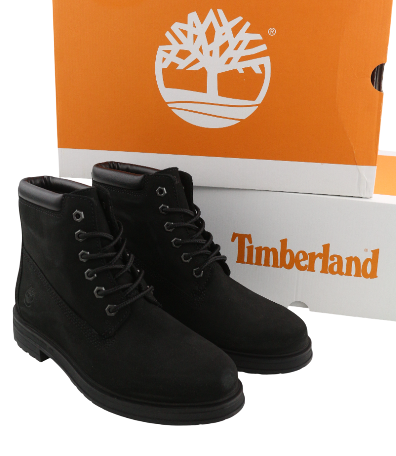 TIMBERLAND A2KSV Women Boots EU38 UK5 Black Leather Lace Up Almond Toe