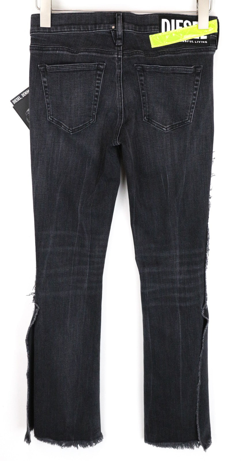 DIESEL D-Ebbey-F 081AH Women Jeans W26/L32 Bootcut Cotton Stretch Grey Slits