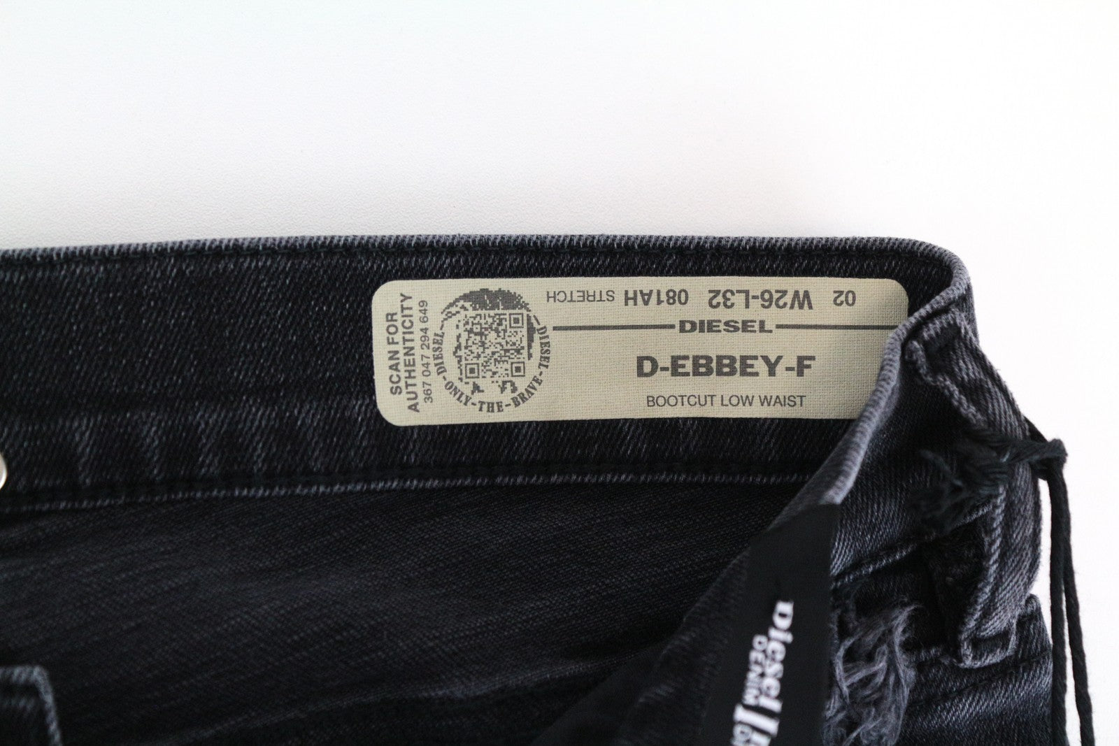 DIESEL D-Ebbey-F 081AH Women Jeans W26/L32 Bootcut Cotton Stretch Grey Slits