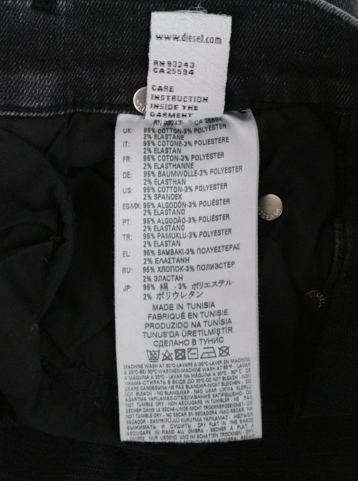 DIESEL D-Ebbey-F 081AH Women Jeans W26/L32 Bootcut Cotton Stretch Grey Slits