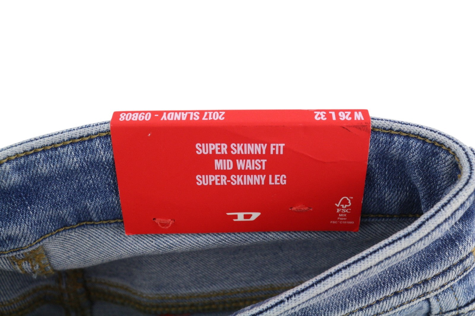 DIESEL 2017 Slandy 09B08 Womens Jeans W26/L32 Super Skinny  Mid Waist RRP€250