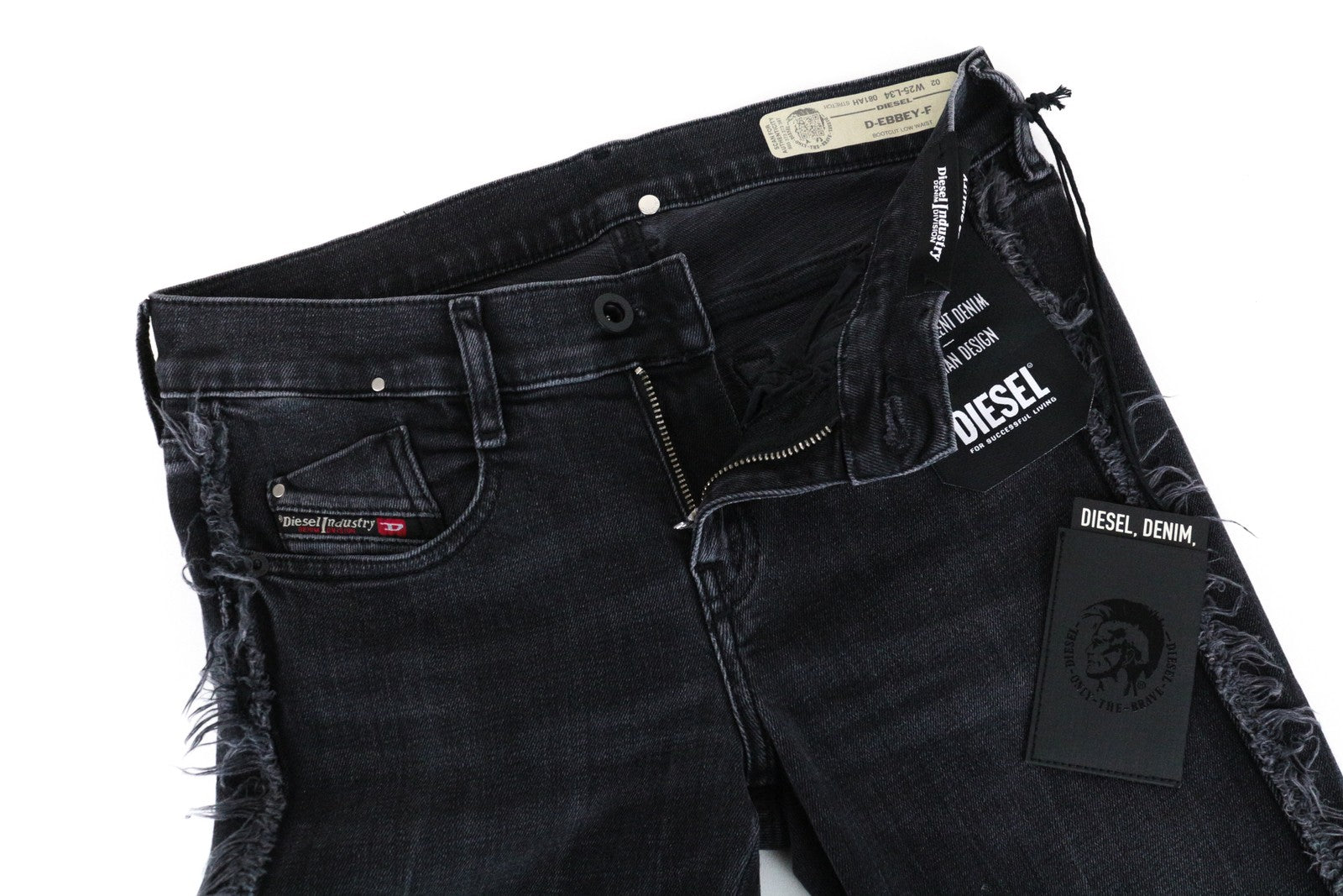 DIESEL D-Ebbey-F 081AH Women Jeans W25/L34 Bootcut Cotton Stretch Grey Denim