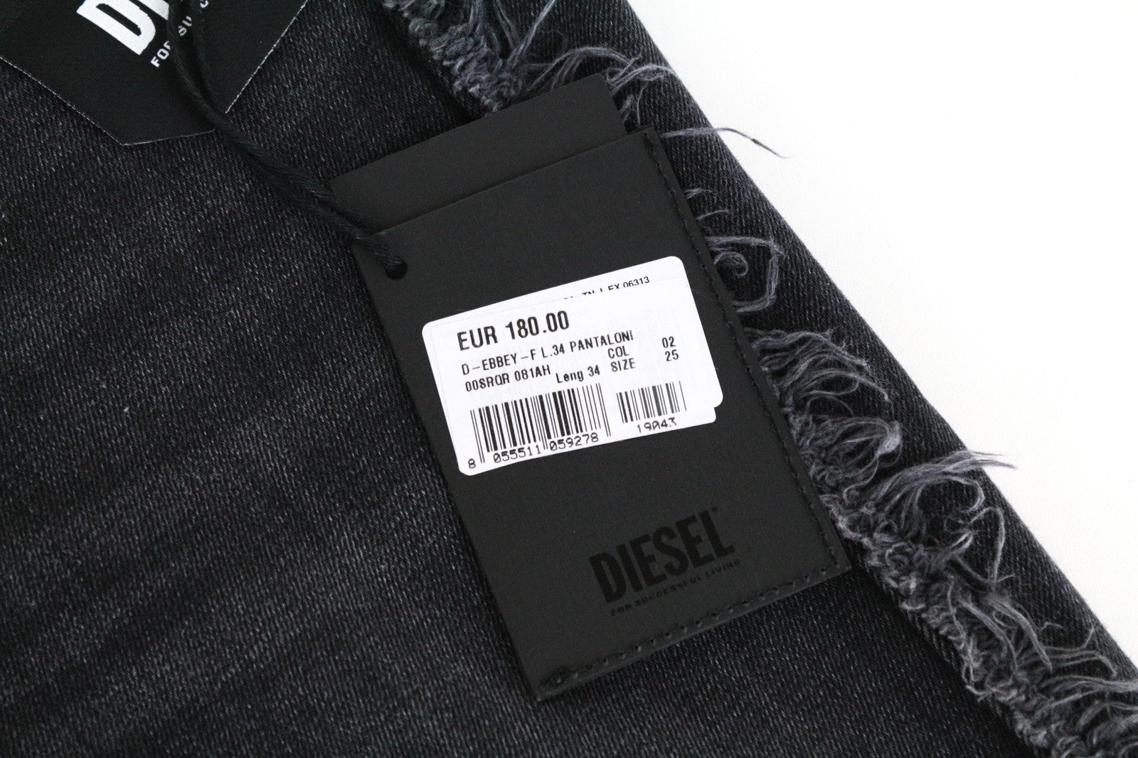 DIESEL D-Ebbey-F 081AH Women Jeans W25/L34 Bootcut Cotton Stretch Grey Denim