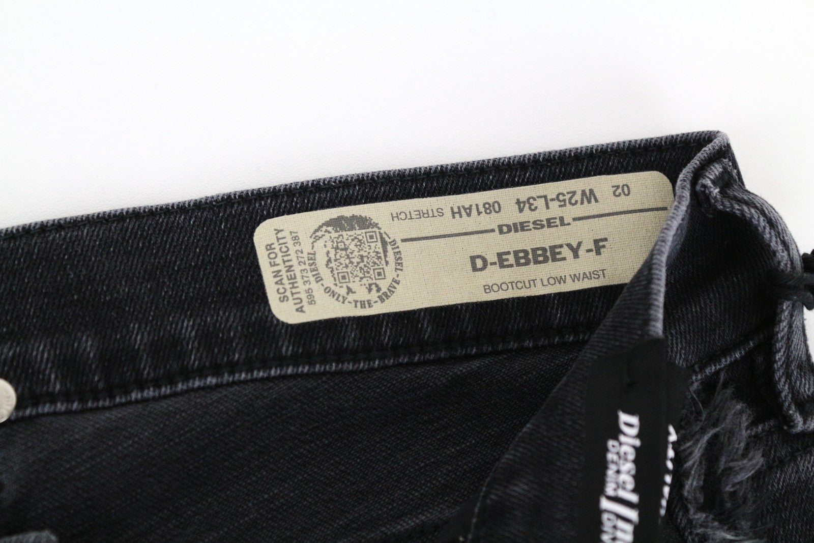 DIESEL D-Ebbey-F 081AH Women Jeans W25/L34 Bootcut Cotton Stretch Grey Denim